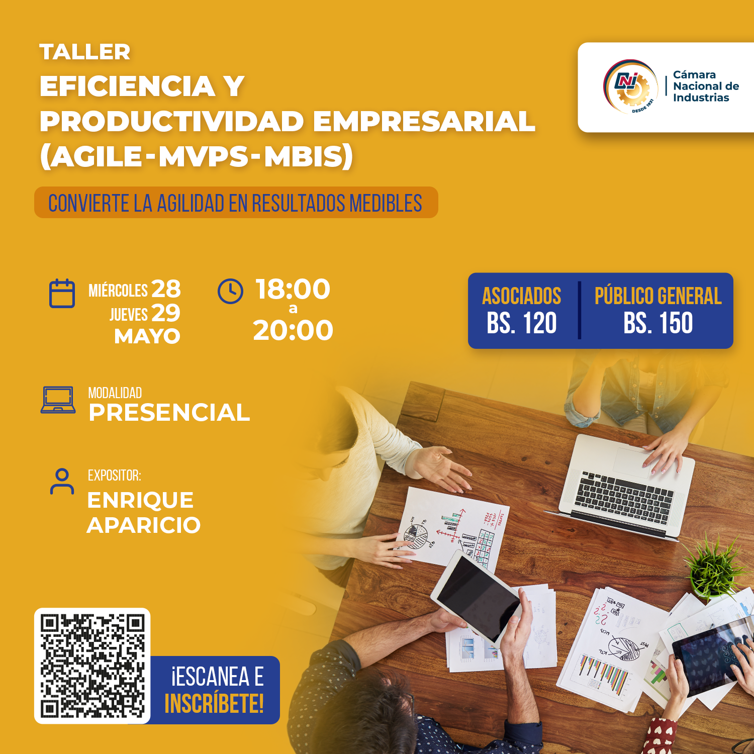 TALLER: EFICIENCIA Y PRODUCTIVIDAD EMPRESARIAL (AGILE – MVPS - MBIS)